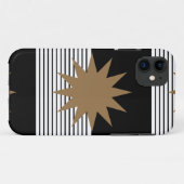 Zwart wit kleurenblok en bruine zon Case-Mate iPhone case (Achterkant (horizontaal))