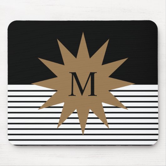 Zwart wit kleurenblok en bruine zon muismat (Voorkant)