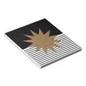 Zwart wit kleurenblok en bruine zon notitieblok (Schuin)