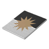 Zwart wit kleurenblok en bruine zon notitieblok (Linkerzijde)