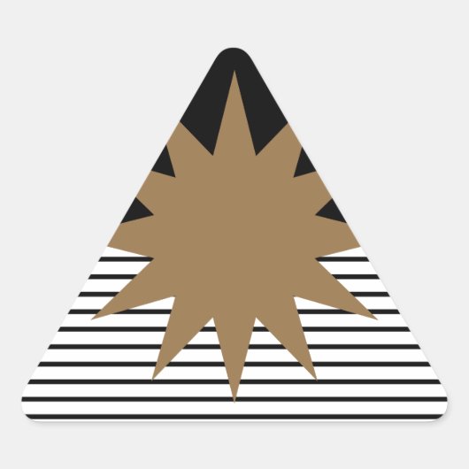 Zwart wit kleurenblok en bruine zon sticker (Voorkant)