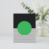 Zwart wit kleurenblok en groene cirkel briefkaart (Staand voorkant)