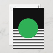 Zwart wit kleurenblok en groene cirkel briefkaart (Voorkant / Achterkant)