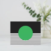 Zwart wit kleurenblok en groene cirkel briefkaart (Staand voorkant)