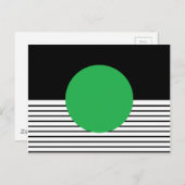 Zwart wit kleurenblok en groene cirkel briefkaart (Voorkant / Achterkant)