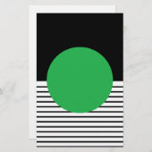 Zwart wit kleurenblok en groene cirkel briefpapier (Voorkant / Achterkant)