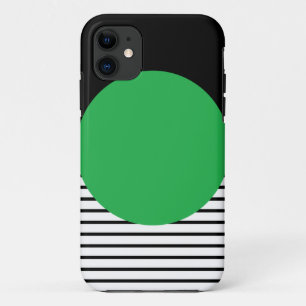 Zwart wit kleurenblok en groene cirkel Case-Mate iPhone case