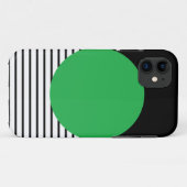 Zwart wit kleurenblok en groene cirkel Case-Mate iPhone case (Achterkant (horizontaal))