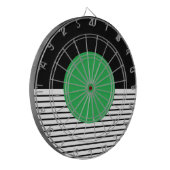Zwart wit kleurenblok en groene cirkel dartbord (Voorkant Links)