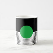 Zwart wit kleurenblok en groene cirkel koffiemok (Center)