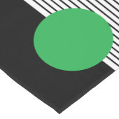 Zwart wit kleurenblok en groene cirkel korte tafelloper (Hoek)