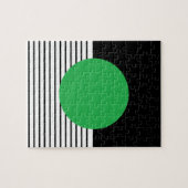 Zwart wit kleurenblok en groene cirkel legpuzzel (Horizontaal)