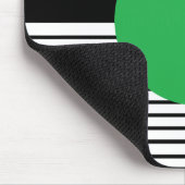 Zwart wit kleurenblok en groene cirkel muismat (Hoek)