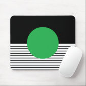 Zwart wit kleurenblok en groene cirkel muismat (Met muis)