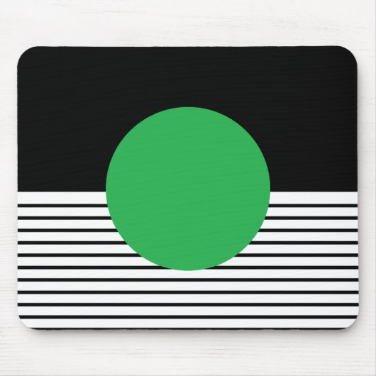 Zwart wit kleurenblok en groene cirkel muismat (Voorkant)