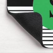 Zwart wit kleurenblok en groene cirkel muismat (Hoek)