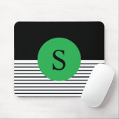 Zwart wit kleurenblok en groene cirkel muismat (Met muis)