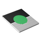 Zwart wit kleurenblok en groene cirkel notitieblok (Schuin)