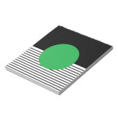 Zwart wit kleurenblok en groene cirkel notitieblok (Linkerzijde)