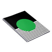 Zwart wit kleurenblok en groene cirkel notitieboek (Rechterzijde)