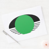 Zwart wit kleurenblok en groene cirkel ovale sticker (Envelop)