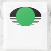 Zwart wit kleurenblok en groene cirkel ovale sticker (Tas)