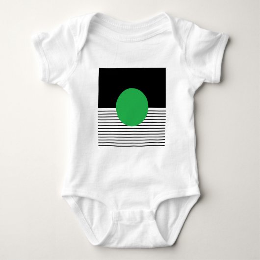Zwart wit kleurenblok en groene cirkel romper (Voorkant)