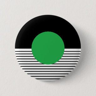 Zwart wit kleurenblok en groene cirkel ronde button 5,7 cm