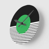 Zwart wit kleurenblok en groene cirkel ronde klok (Hoek)