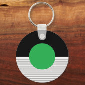 Zwart wit kleurenblok en groene cirkel sleutelhanger (Voorkant)
