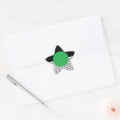 Zwart wit kleurenblok en groene cirkel ster sticker (Envelop)