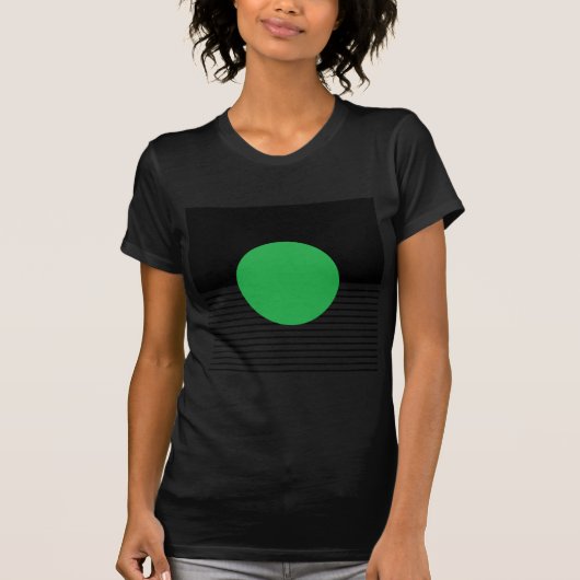 Zwart wit kleurenblok en groene cirkel t-shirt (Voorkant)