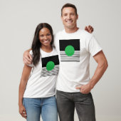 Zwart wit kleurenblok en groene cirkel t-shirt (Unisex)