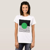 Zwart wit kleurenblok en groene cirkel t-shirt (Voorkant volledig)