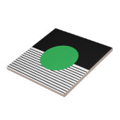 Zwart wit kleurenblok en groene cirkel tegeltje (Zijkant)