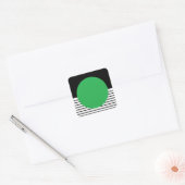 Zwart wit kleurenblok en groene cirkel vierkante sticker (Envelop)