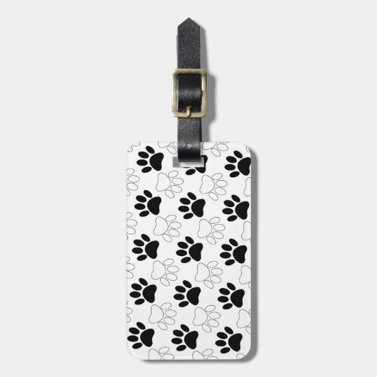 Zwart-wit kleurenpatroon bagagelabel (Voorkant verticaal)