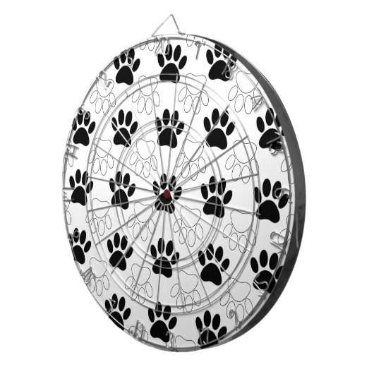 Zwart-wit kleurenpatroon dartbord (Voorkant Rechts)