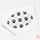 Zwart-wit kleurenpatroon ovale sticker (Envelop)