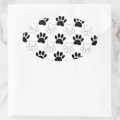 Zwart-wit kleurenpatroon ovale sticker (Tas)