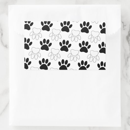 Zwart-wit kleurenpatroon rechthoekige sticker (Tas)