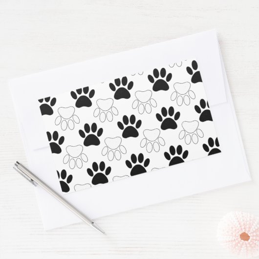 Zwart-wit kleurenpatroon rechthoekige sticker (Envelop)