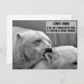 Zwart-wit Klimaatverandering met polaire beren Briefkaart (Voorkant / Achterkant)