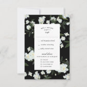 Zwart-wit klimmen Rozen RSVP Kaartje (Voorkant)