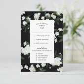 Zwart-wit klimmen Rozen RSVP Kaartje (Staand voorkant)