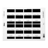 Zwart & Wit Klompstrepen Chic Wijnlabel Etiket (Full Sheet)