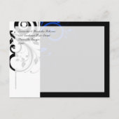 Zwart/Wit/Kobalt Blauw Bold Sla de datum op Aankondigingskaart (Achterkant)