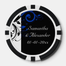 Zwart/wit/kobalt blauw huwelijk