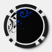 Zwart/wit/kobalt blauw huwelijk poker chips (Achterkant)