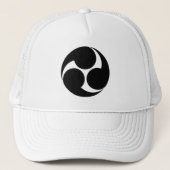  Zwart Wit Kobayakawa Japan Mon Oriental Trucker Pet (Voorkant)